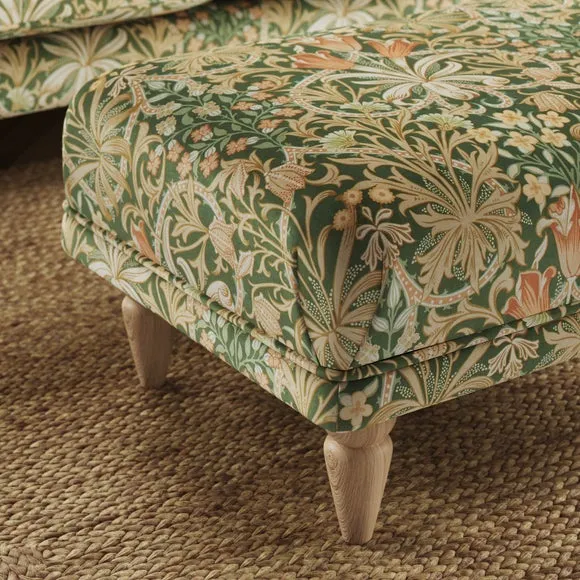 Jolene William Morris Woodland Weeds Print Velvet Footstool 3