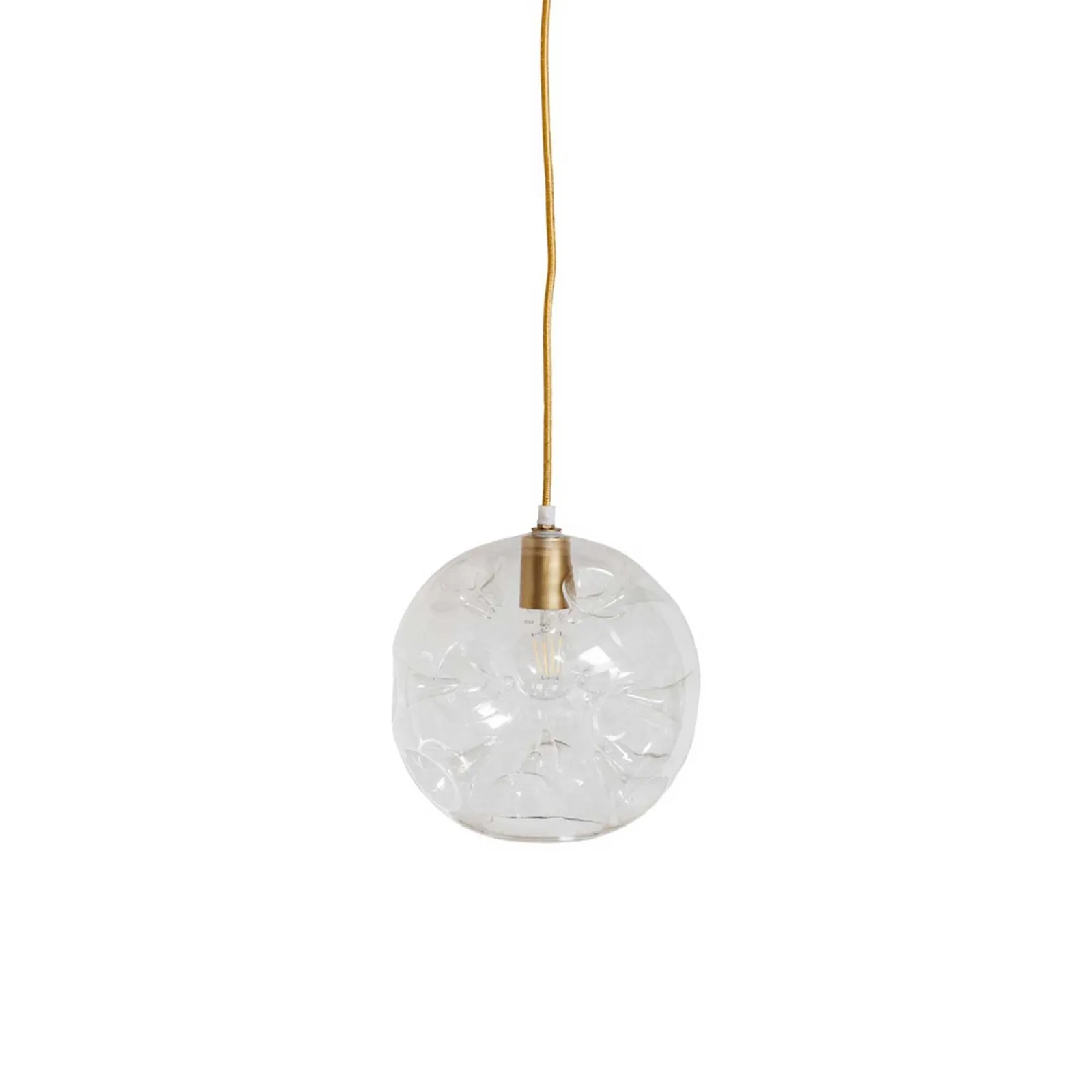 Glass Bubble Pendant Light, Gold Metal | Barker & Stonehouse