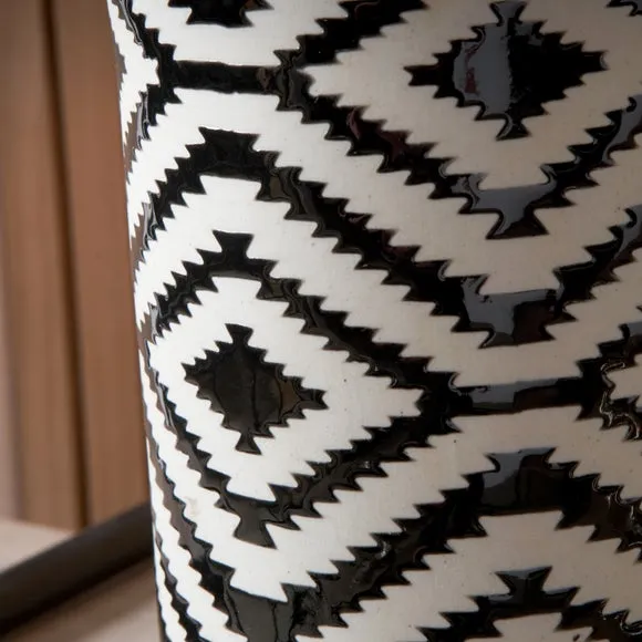 Chirala Tall Ikat Ceramic and Velvet Table Lamp 2