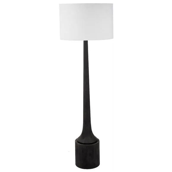 Marin Black Wood Tall Neck Floor Lamp 3
