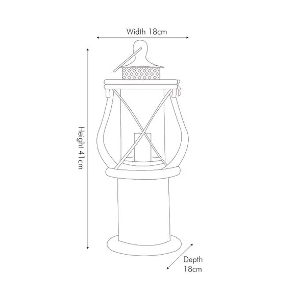 Return - Gibson Black Wood Lantern Table Lamp 5