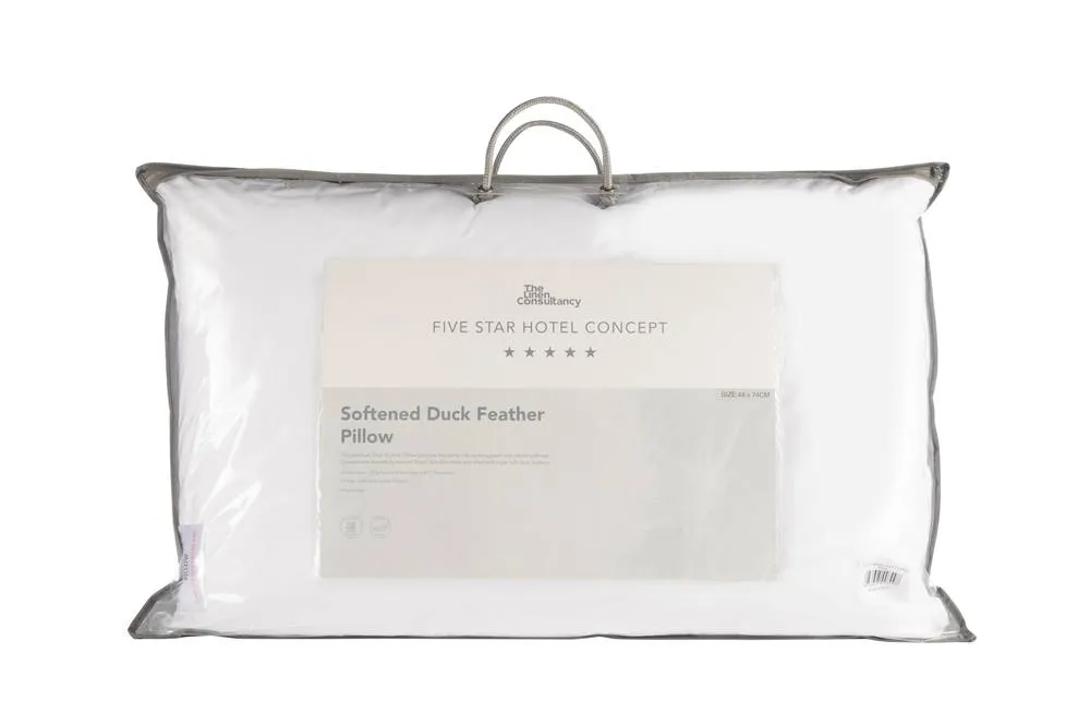 The Linen Consultancy 'TLC 5 Star Hotel Concept' 2 Softened Duck Feather Pillows in White