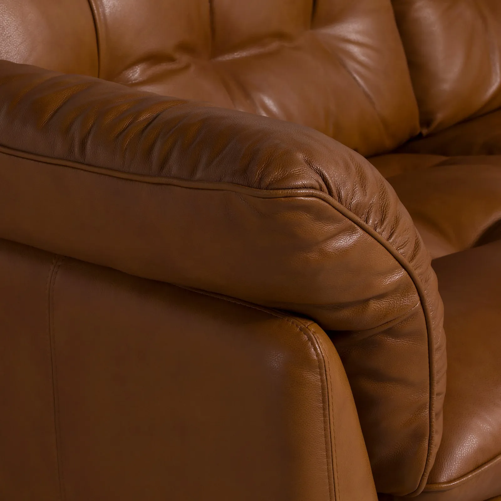 Pelle 2.5 Small Seater Sofa, Brown Leather | Barker & Stonehouse 4
