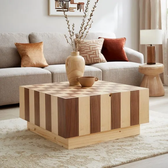 Harmon Games Storage Coffee Table, Mango Wood