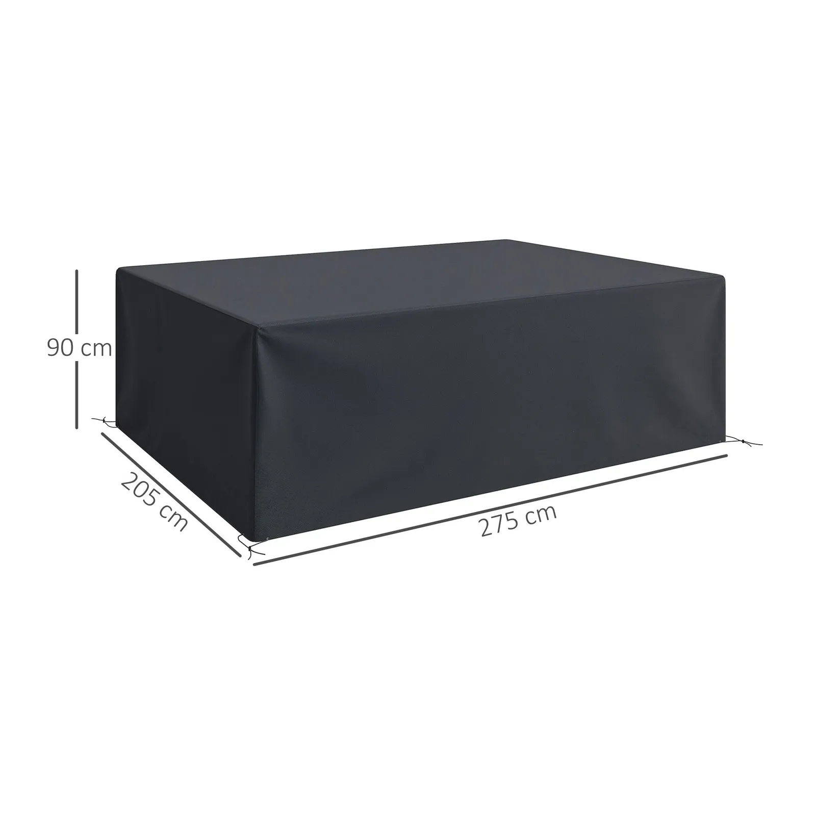OUTSUNNY 275x205cm Outdoor Furniture Protective Cover Water UV Resistant in Black 3