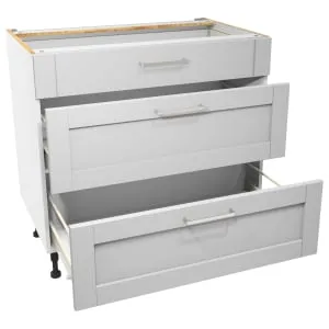 Wickes Ohio Grey 3 Drawer Base Unit - 900mm 2