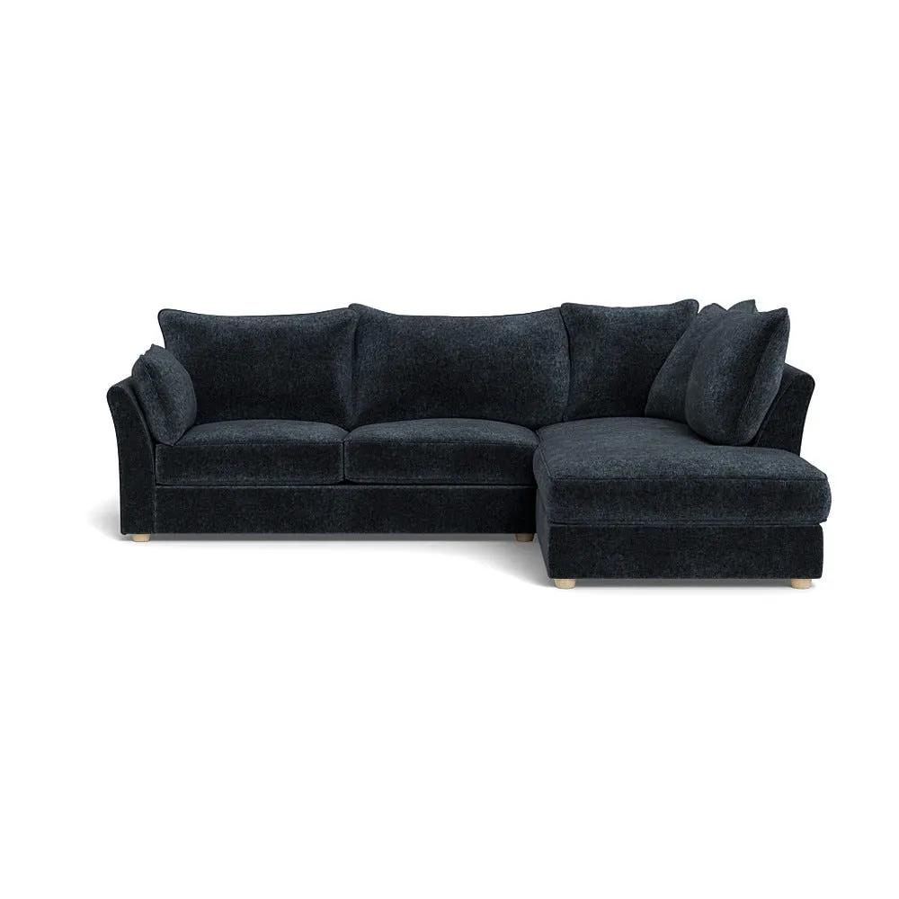 Heal's Tailor Right Hand Facing Corner Sofa Boucle Velvet Space Natural Feet 1