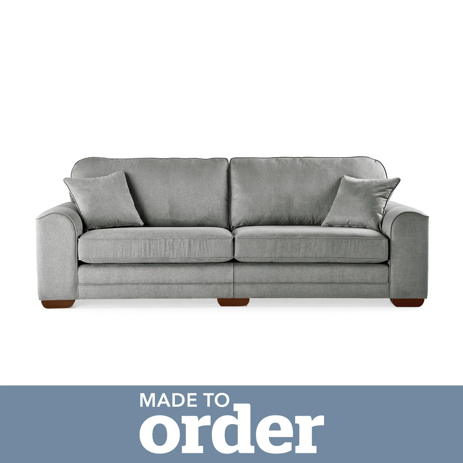 Morello 4 Seater Sofa Brushed Plain Fabric Grey