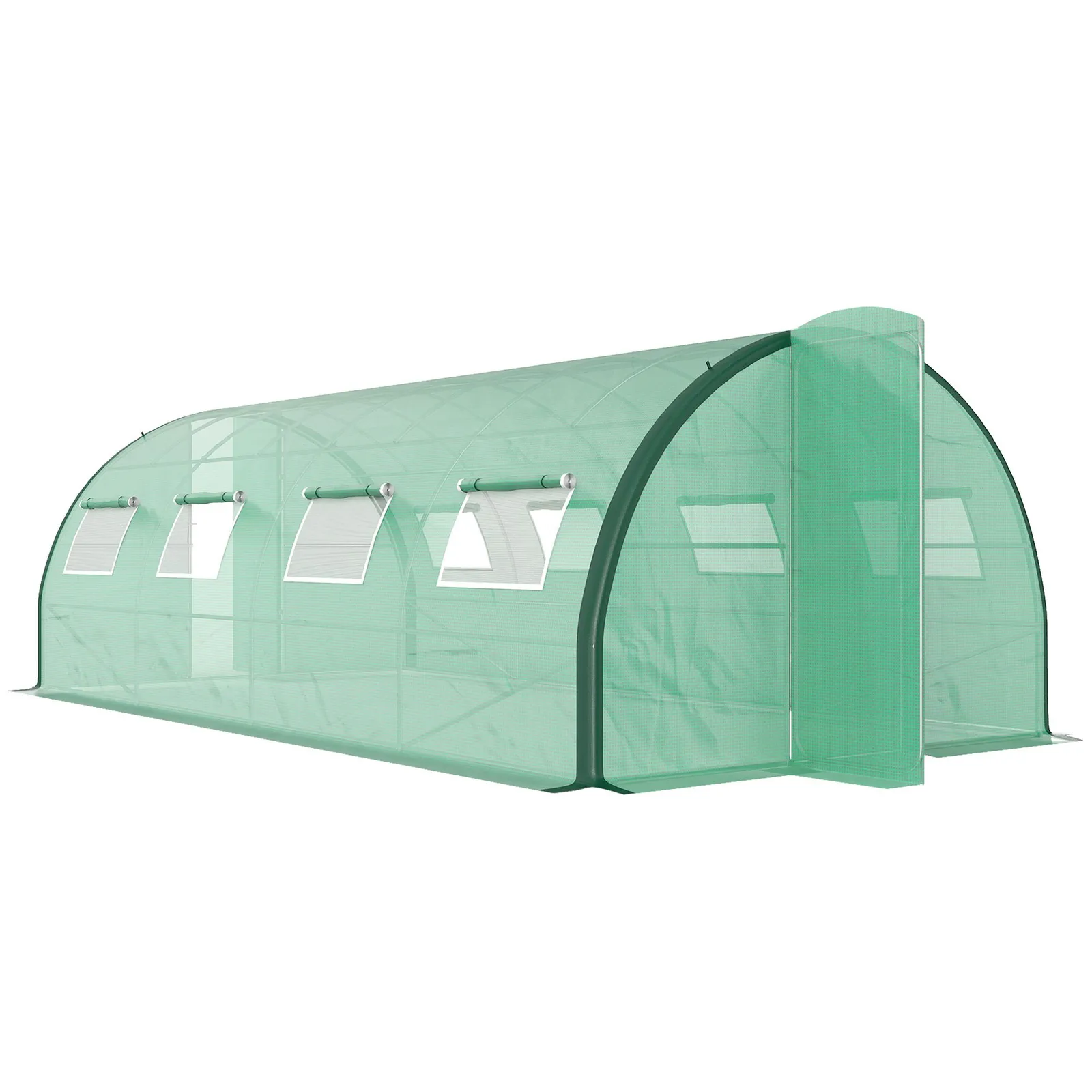 OUTSUNNY Tunnel Greenhouse, Upgraded Structure, Hinged Doors, 6 x 3 m, Green 2