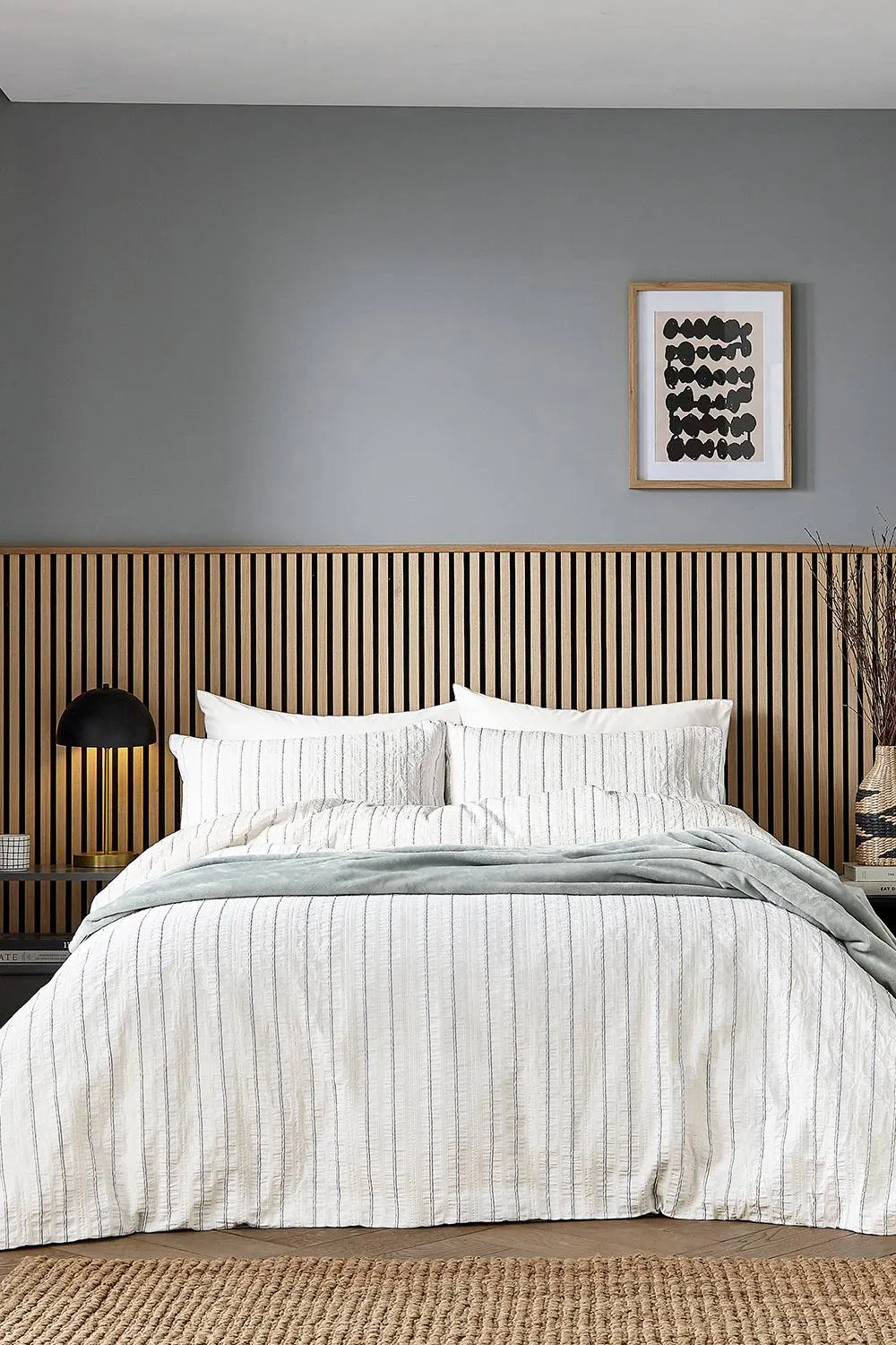 Helena Springfield 'Waffle Stripe' Duvet Cover Set in Grey