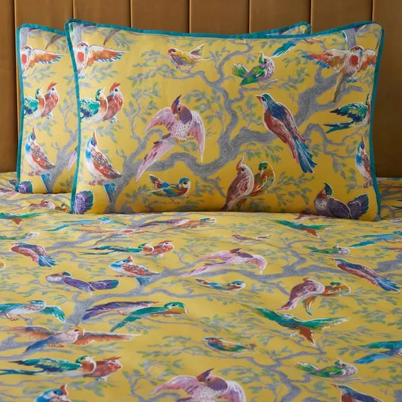 Laurence Llewelyn-Bowen Birdity 200 Thread Count 100% Cotton Duvet Cover & Pillowcase Set 3