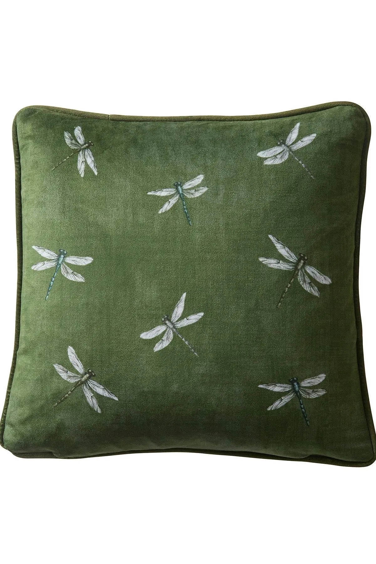 Appletree 'Fiorella' Floral Velvet Filled Cushion in Olive 3