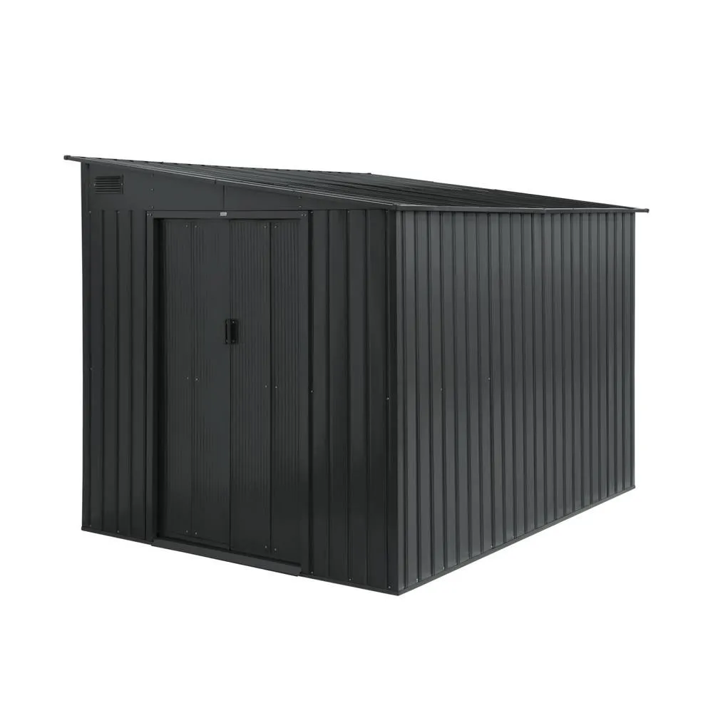 sweeek Steel garden shed 5.5m² with anchoring kit in Dark Grey