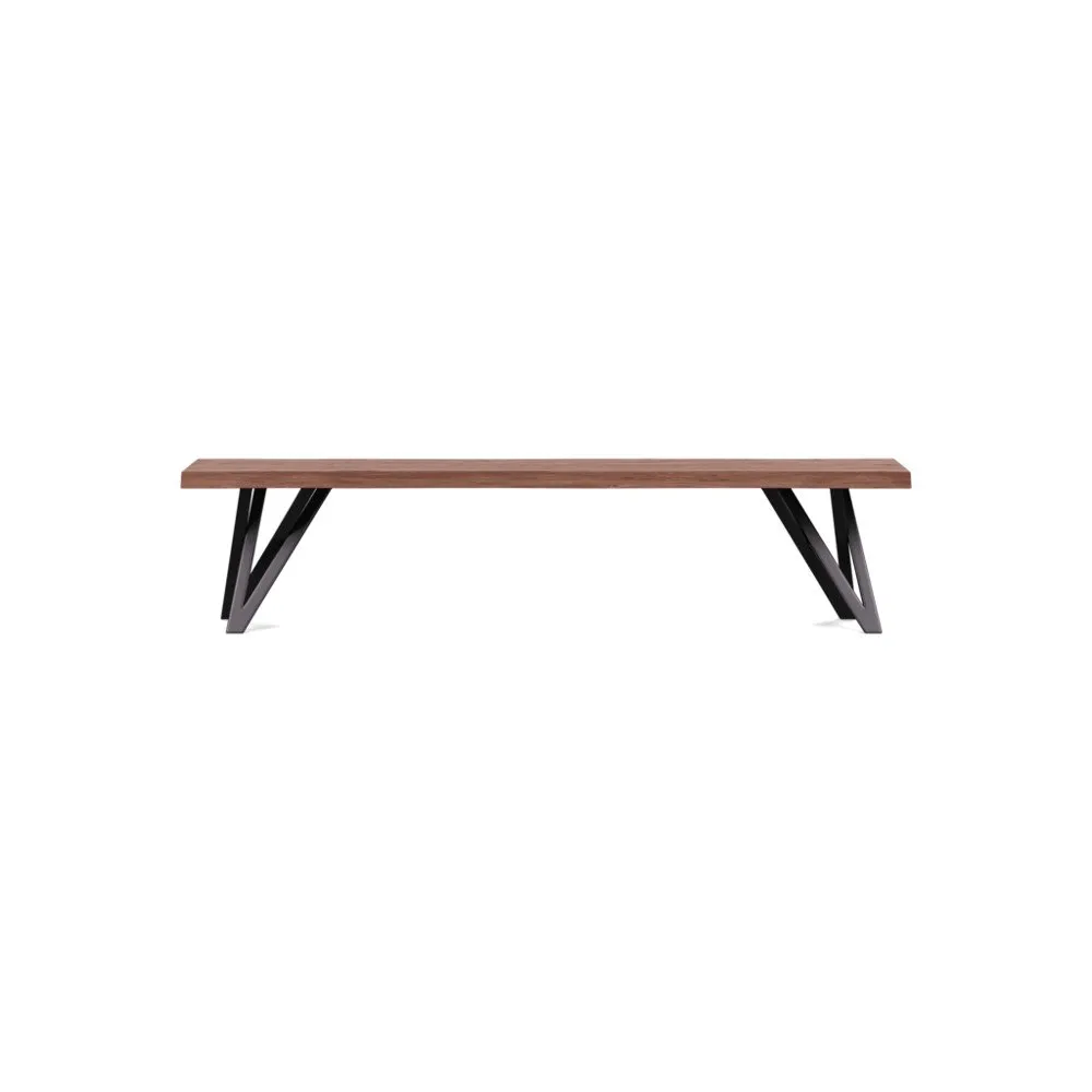 Heal's Vienna Bench 180x35cm Oiled Walnut Natural Edge Filled 1