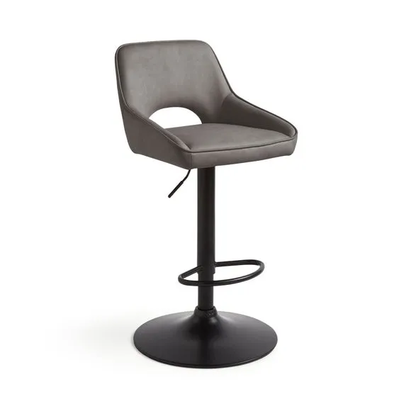 Harlan Height Adjustable Barstool, Faux Leather 5