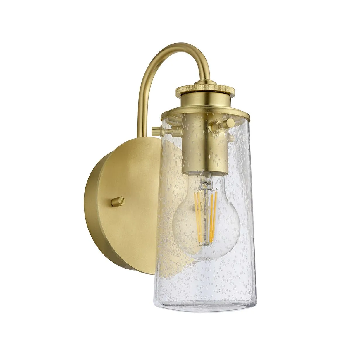 Netlighting Kichler Braelyn 1 Light Wall Light Brushed Brass IP44 in Yellow 2