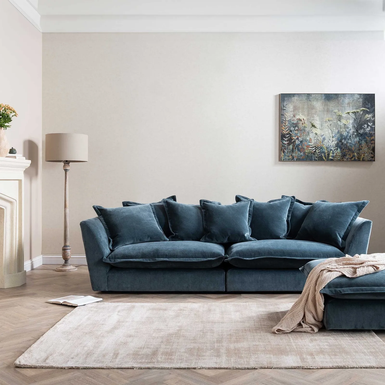 Odyssey Extra Large Split Sofa, Teal Fabric | Barker & Stonehouse 2