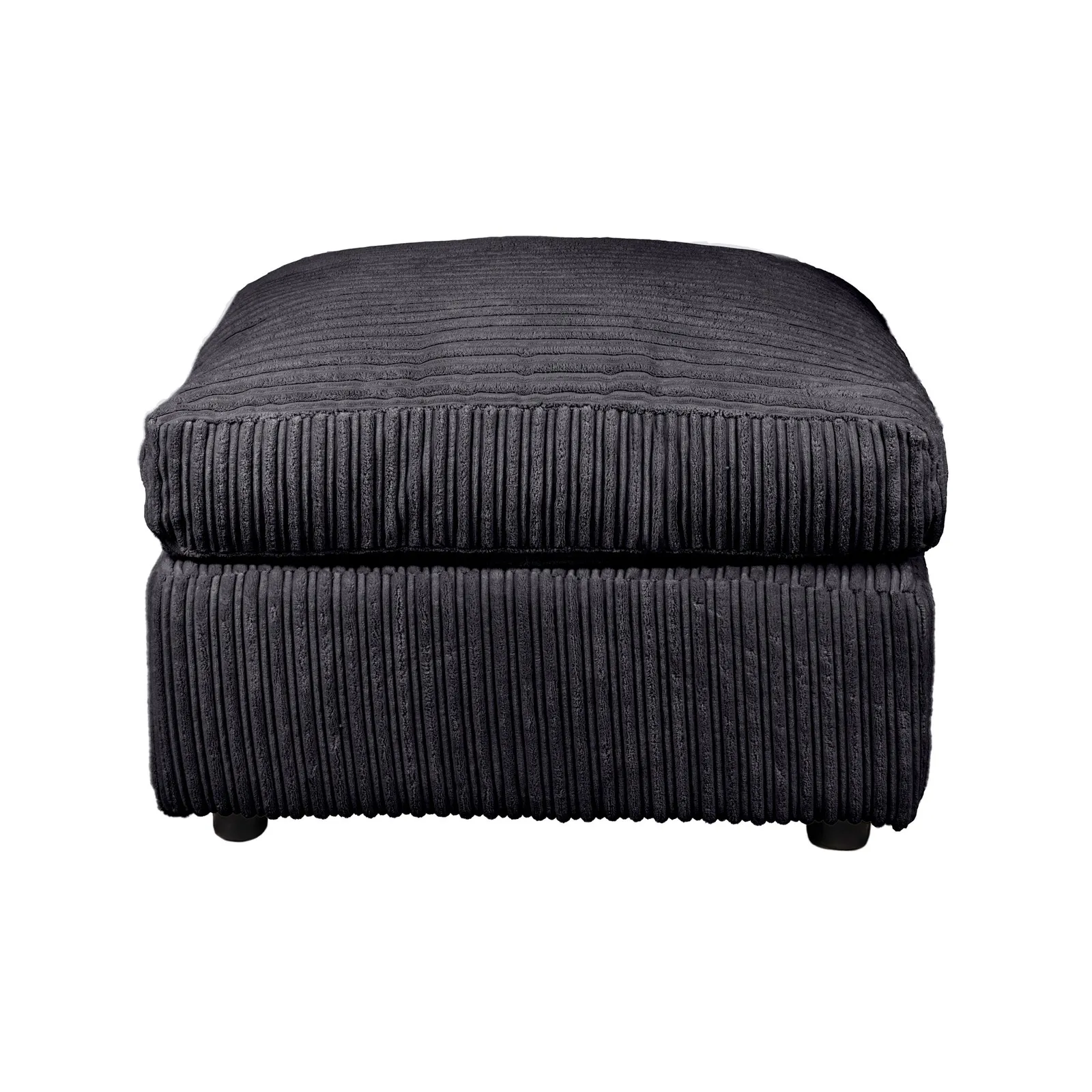 Blake Jumbo Cord Footstool Black
