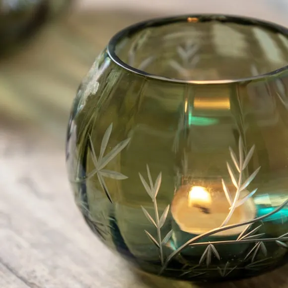 Bloom Engraved Shimmer Tealight Holder 2