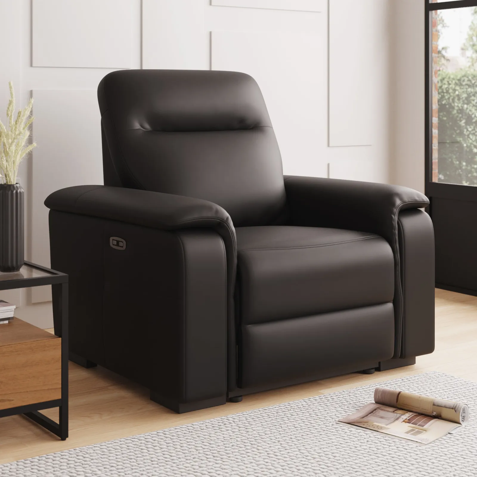Bianca Electric Reclining Armchair Black