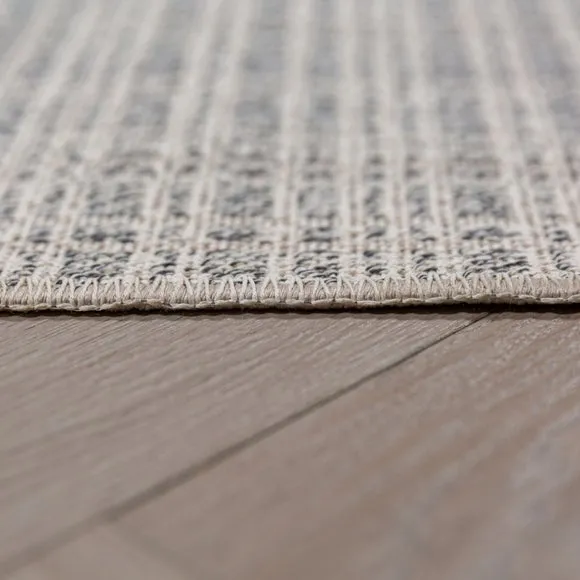 Woven Check Textured Washable Rug 4