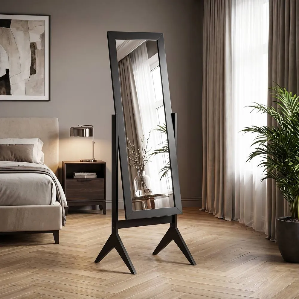 HOMCOM Adjustable Angle Full Length Mirror, Black 2