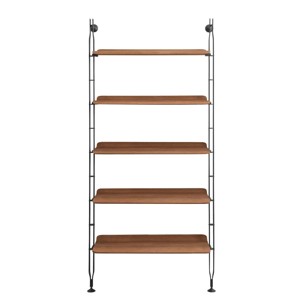 Kartell Adam Wood Bookshelf Dark Wood 5 Shelves 2 Struts 3