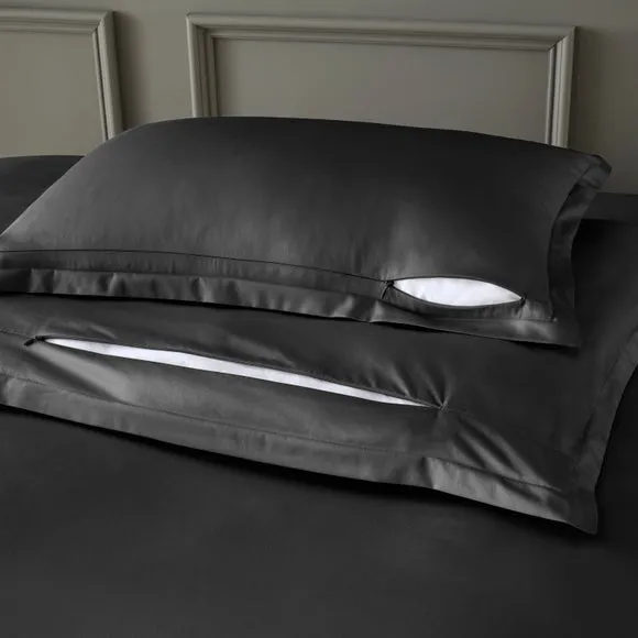 Hotel Cotton Sateen 400 Thread Count Oxford Pillowcase Pair 2
