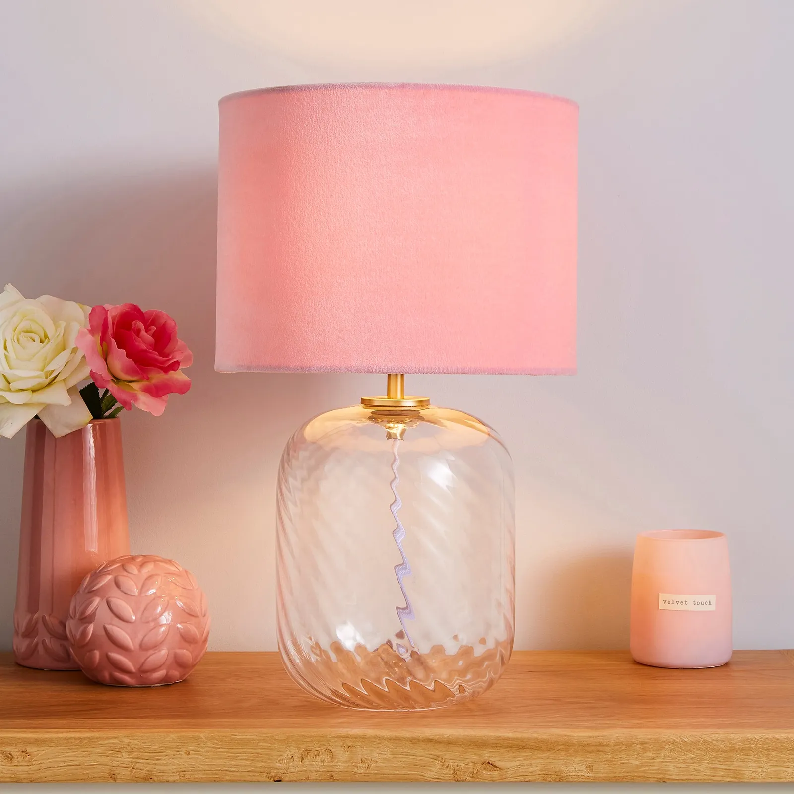 Elodie Ribbed Glass Clear Table Lamp Clear