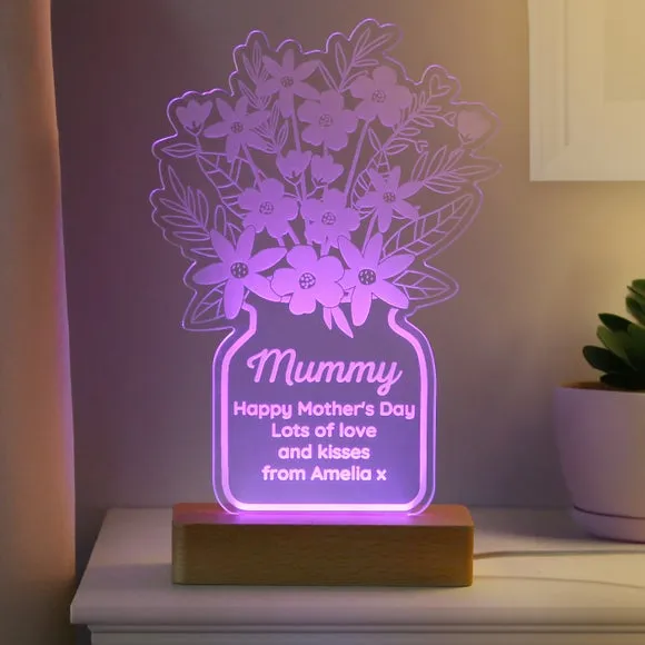 Personalised Flower Vase LED Light Lamp 4