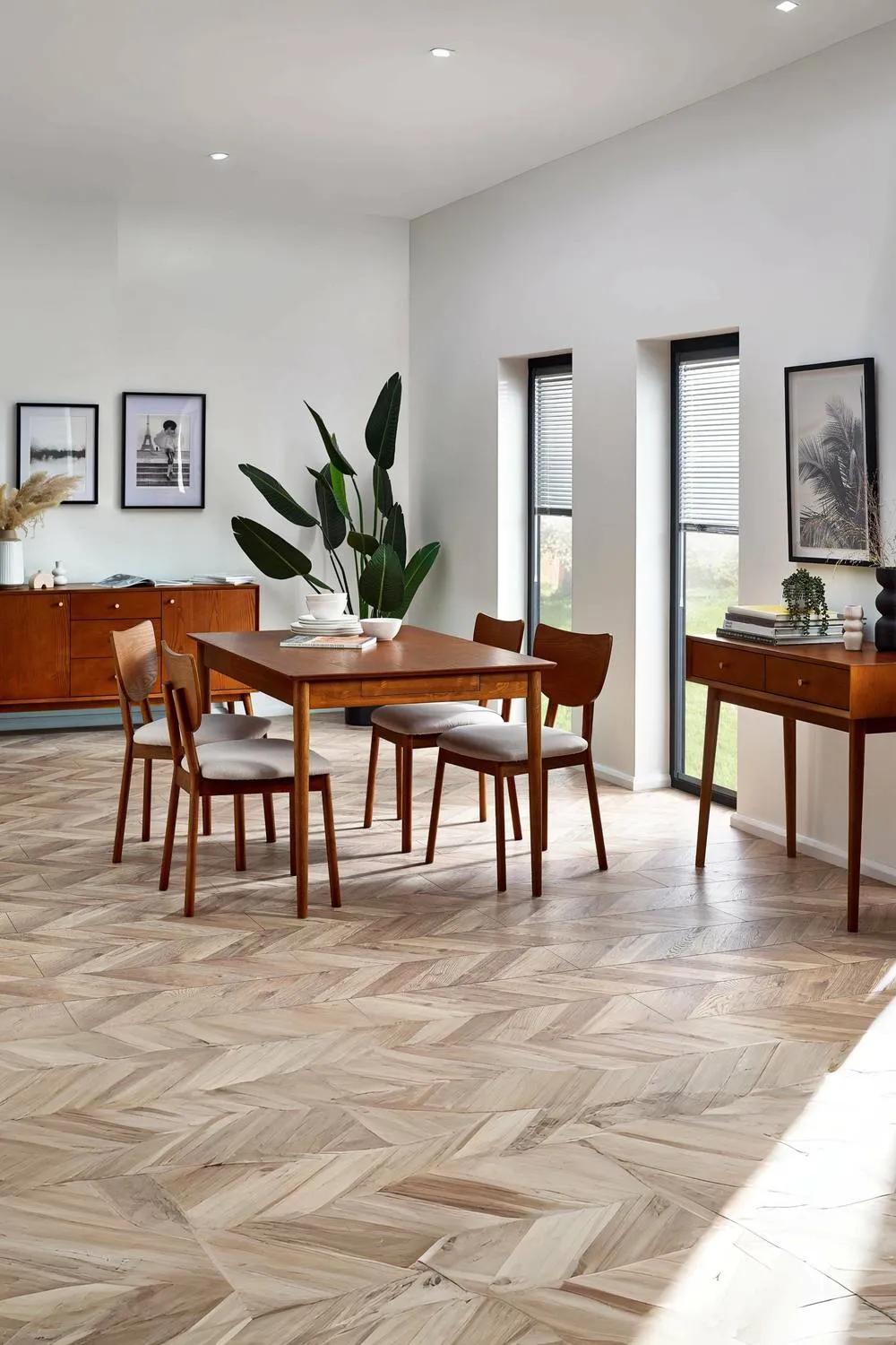 Julian Bowen Lowry Rectangular 4-6 Seater Dining Table with 2 Drawers in Brown 3