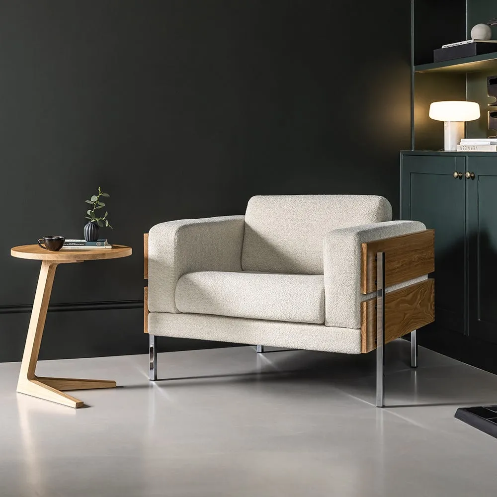 Case Forum Lounge Chair Oak Boucle Chalk 4