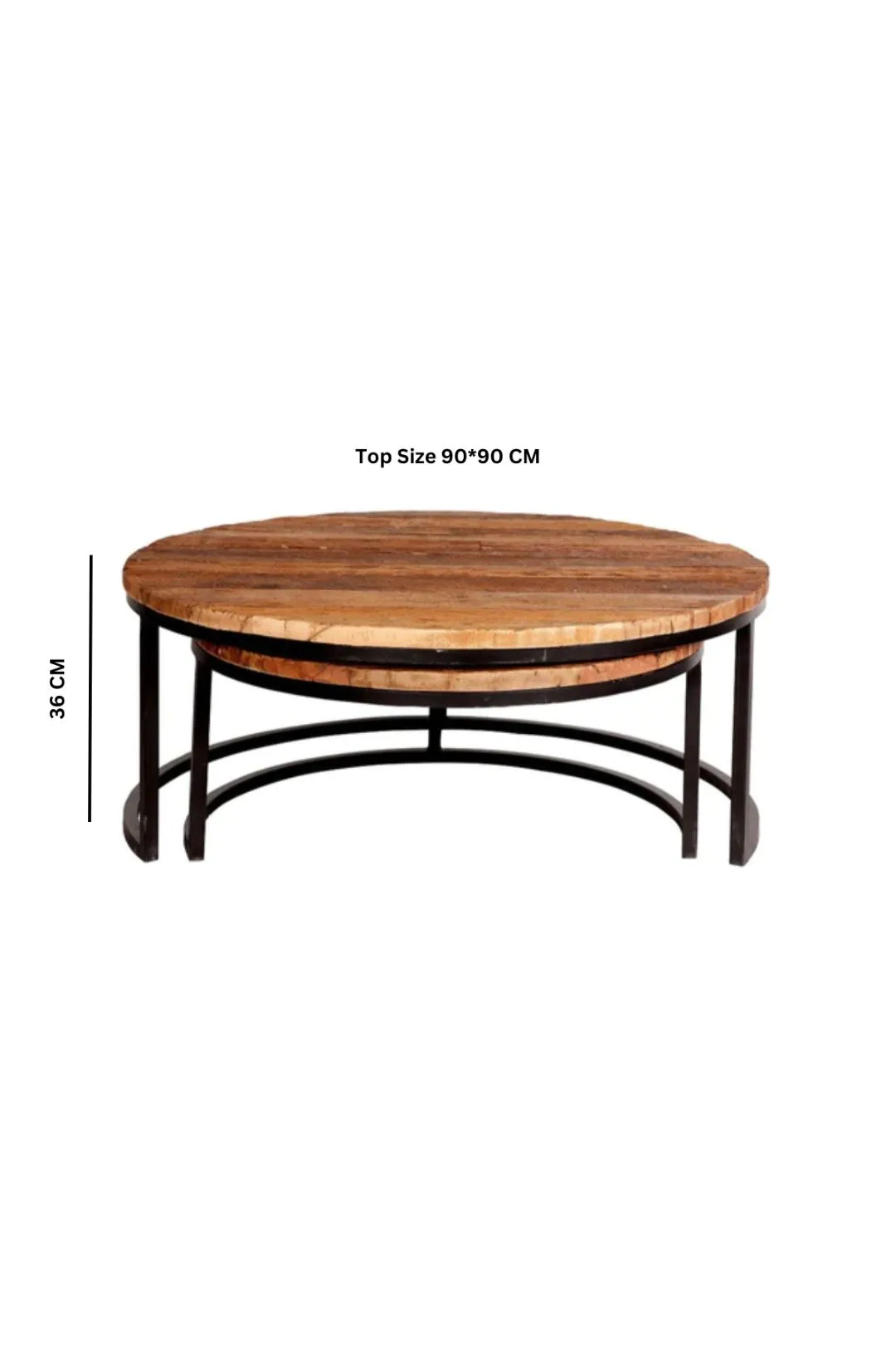 IH Design Arabella Set of 2 Coffee Tables Railway Sleeper Wood in Brown 2