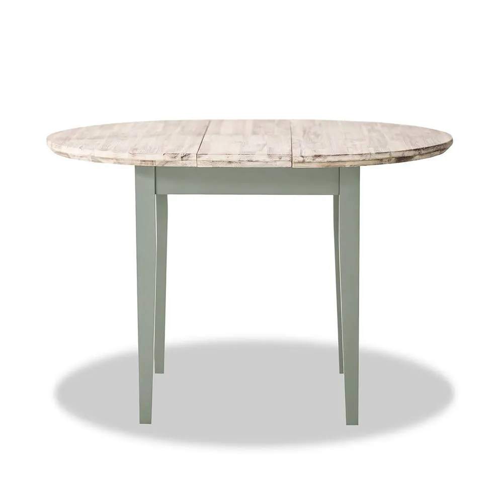 Statement Furniture Florence Round Extendable Kitchen Dining Table in Light Green 3