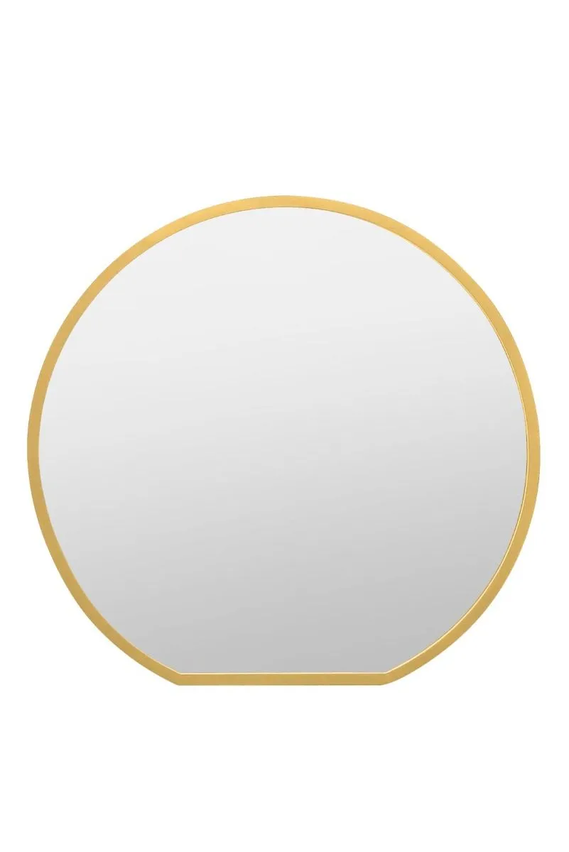 MirrorOutlet Gold Framed Flat Bottom Circular Garden Wall Mirror (84CM X 80CM) 4