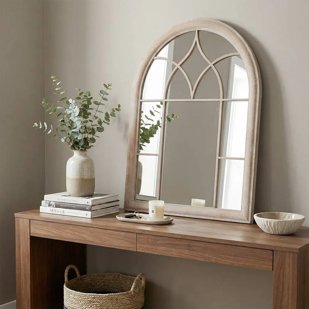 Costway Farmhouse Window Pane Mirror Wall Mounted Mirror Decorative Mirror in Grey 3