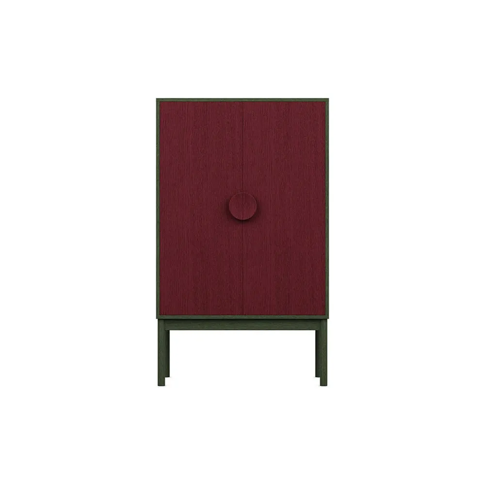 Heal's Tinta Highboard Green Stain Frame Red Stain Doors 1