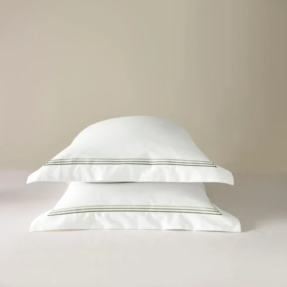 Dorma Rovello Embroidery 100% Cotton Oxford Pillowcase Pair 2