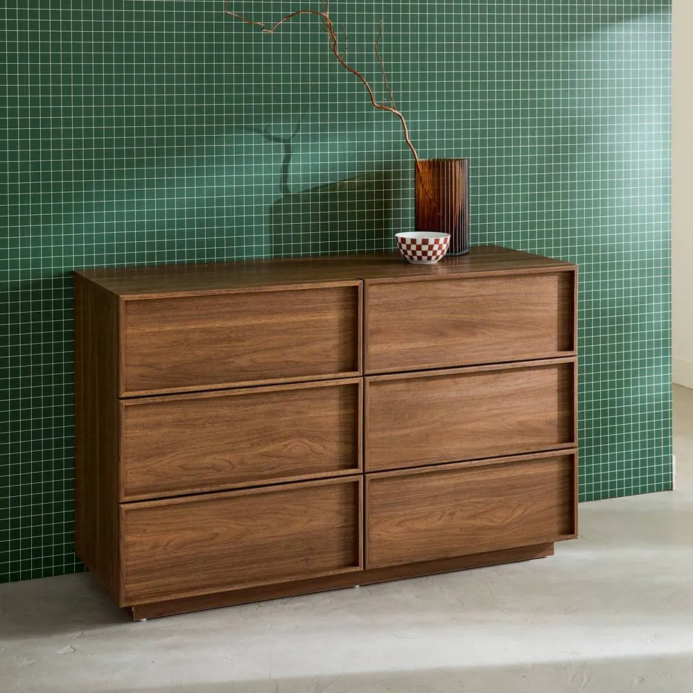 sweeek Chest of 6 drawers wood effect in Dark Brown 6