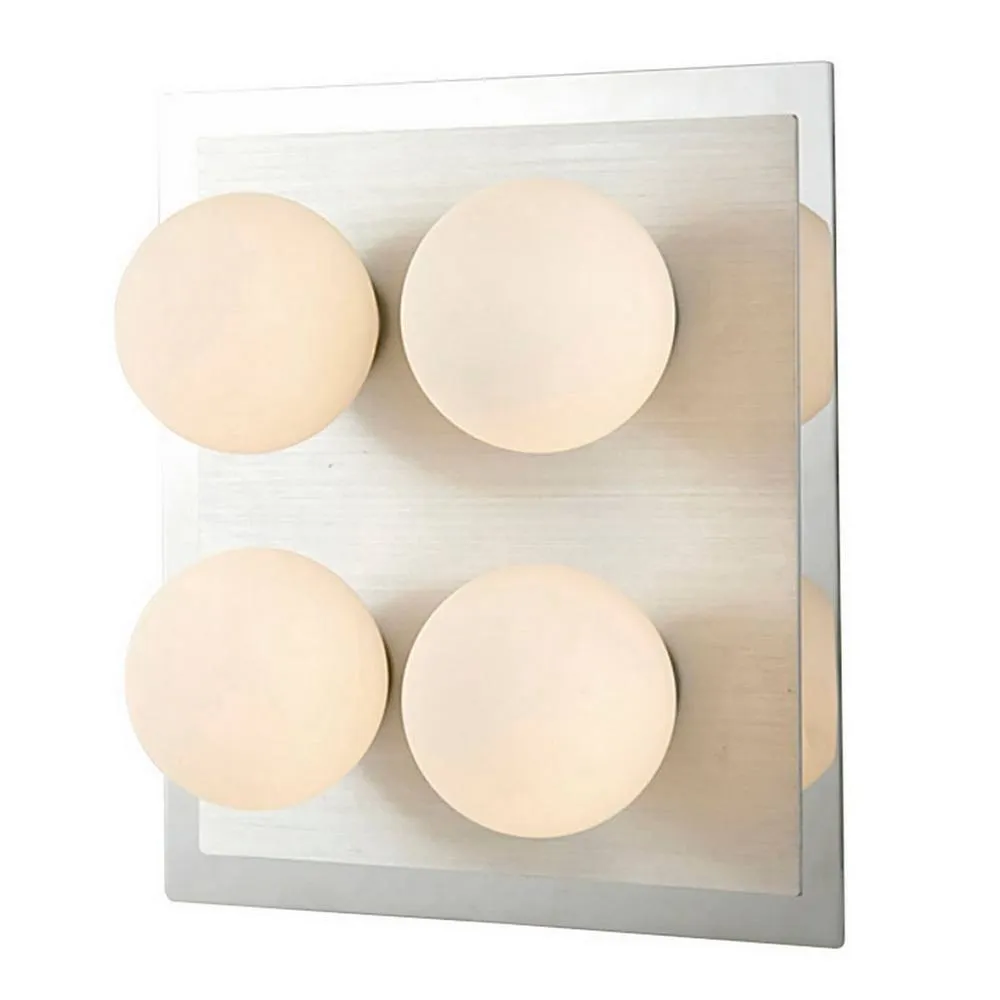 Netlighting IP44 Globe Flush Ceiling Light G9 4 Light G9 In Chrome & Aluminium in Grey