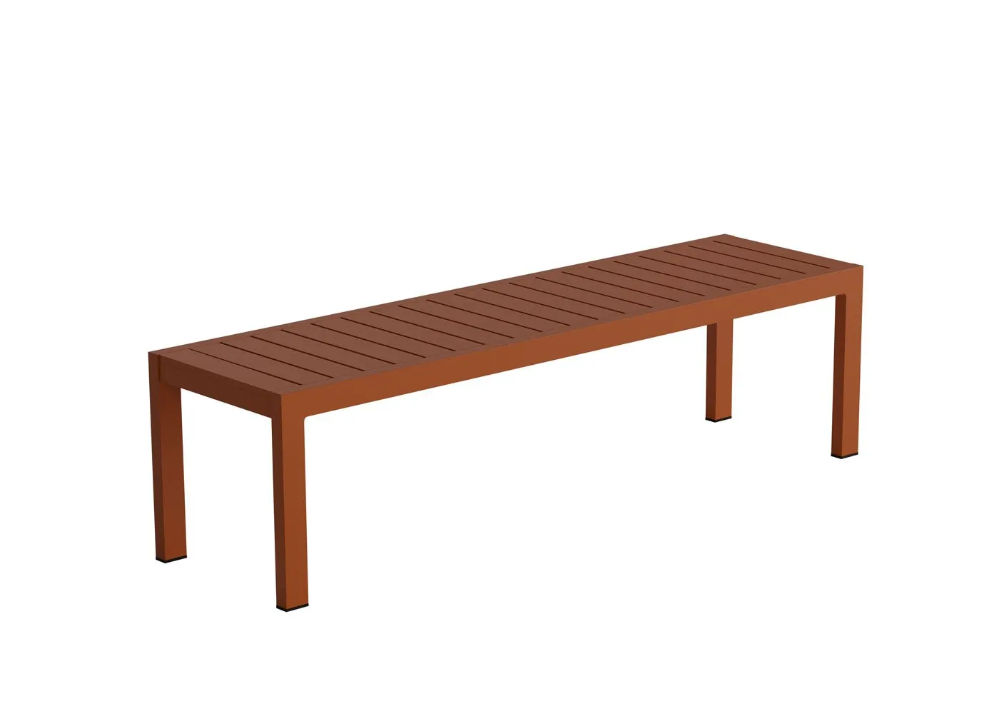Case Eos Outdoor Bench in Rust 1