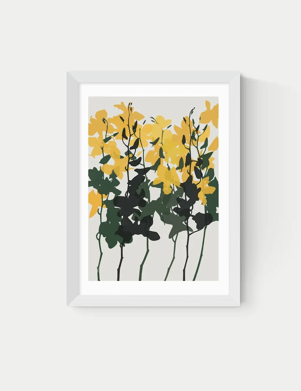 East End Prints Orchids 7 Framed Art Print White