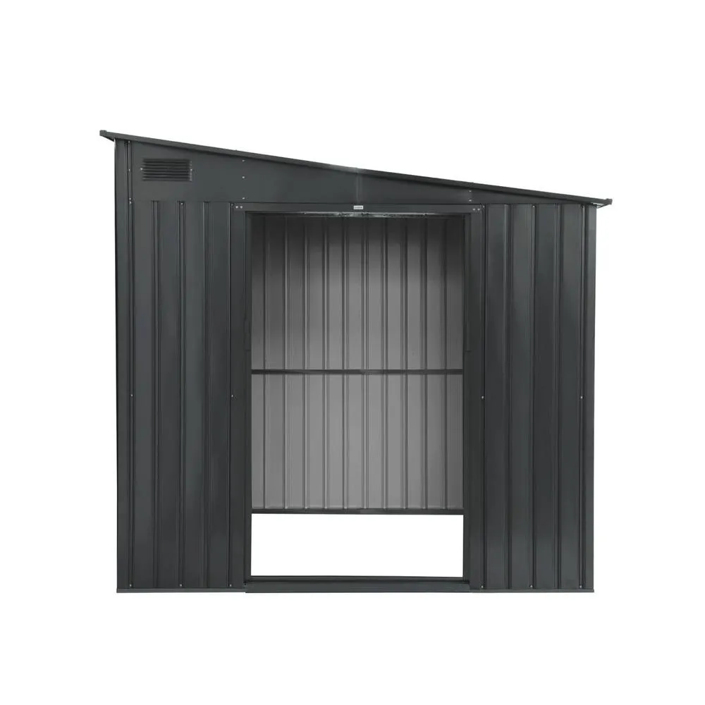 sweeek Steel garden shed 5.5m² with anchoring kit in Dark Grey 5