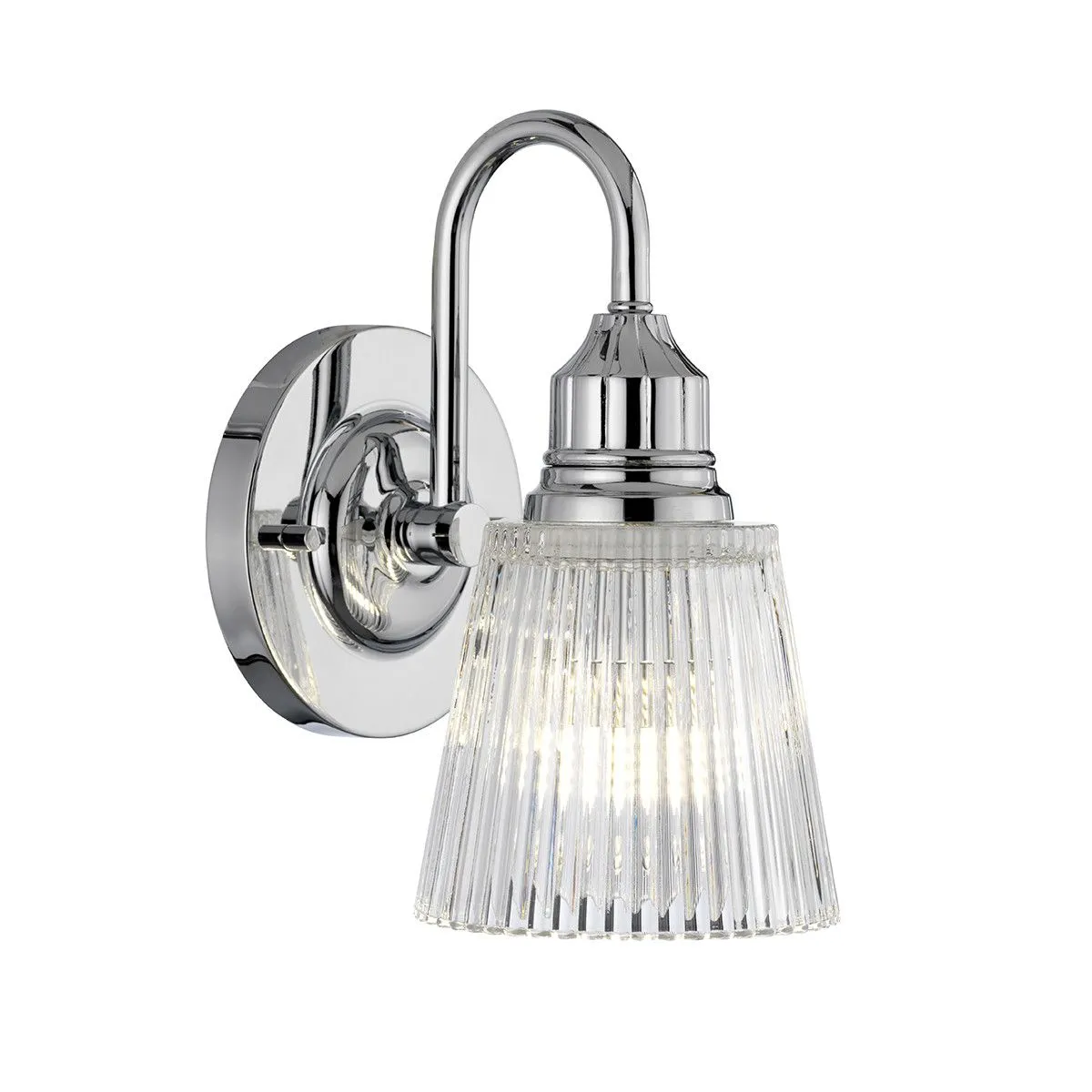 Netlighting Addison 1 Light Wall Light Polished Chrome IP44 in Grey