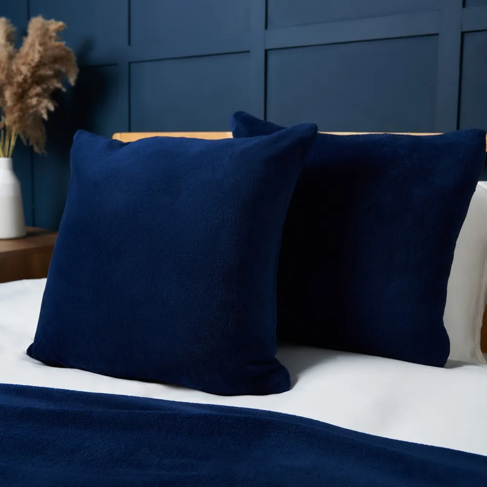 Small Microfleece Cushion, Navy 1