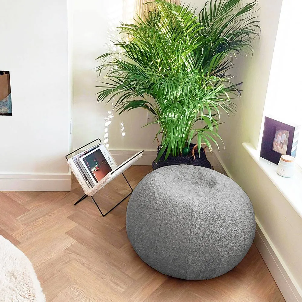 rucomfy Beanbags rucomfy Indoor Snug Pouffe - Comfortable Bean Bag Footstool in Grey