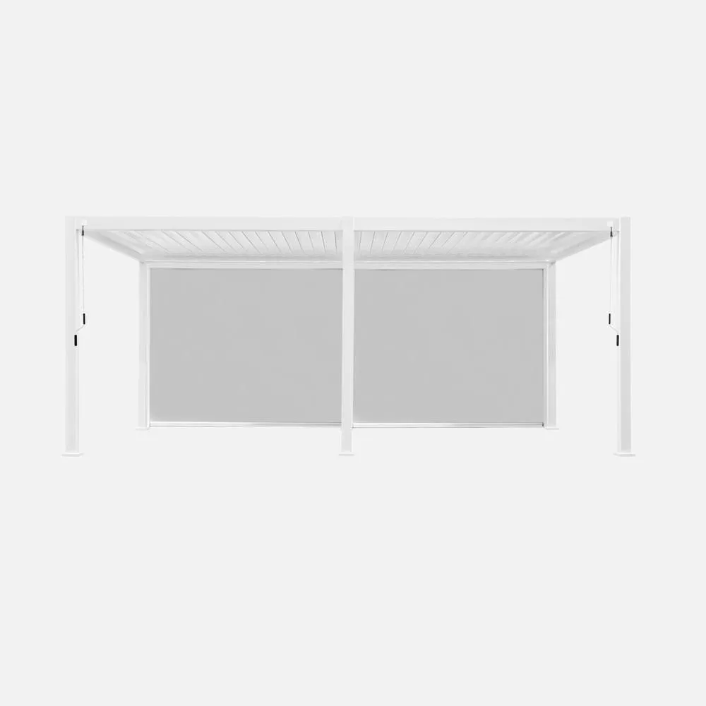 sweeek Louvered Pergola Aluminium 6 X 3m & 2 3m Blinds in White 2