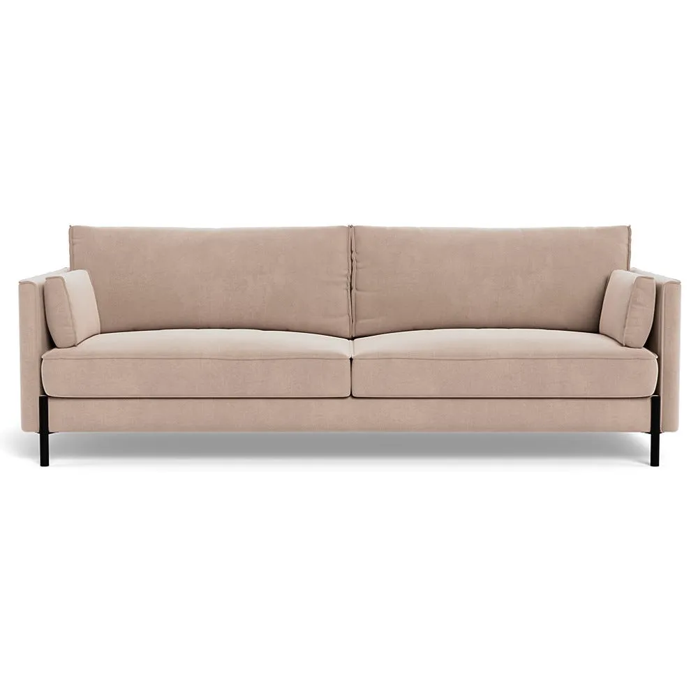 Heal's Tortona 4 Seater Sofa Smart Velvet Pebble Black Feet