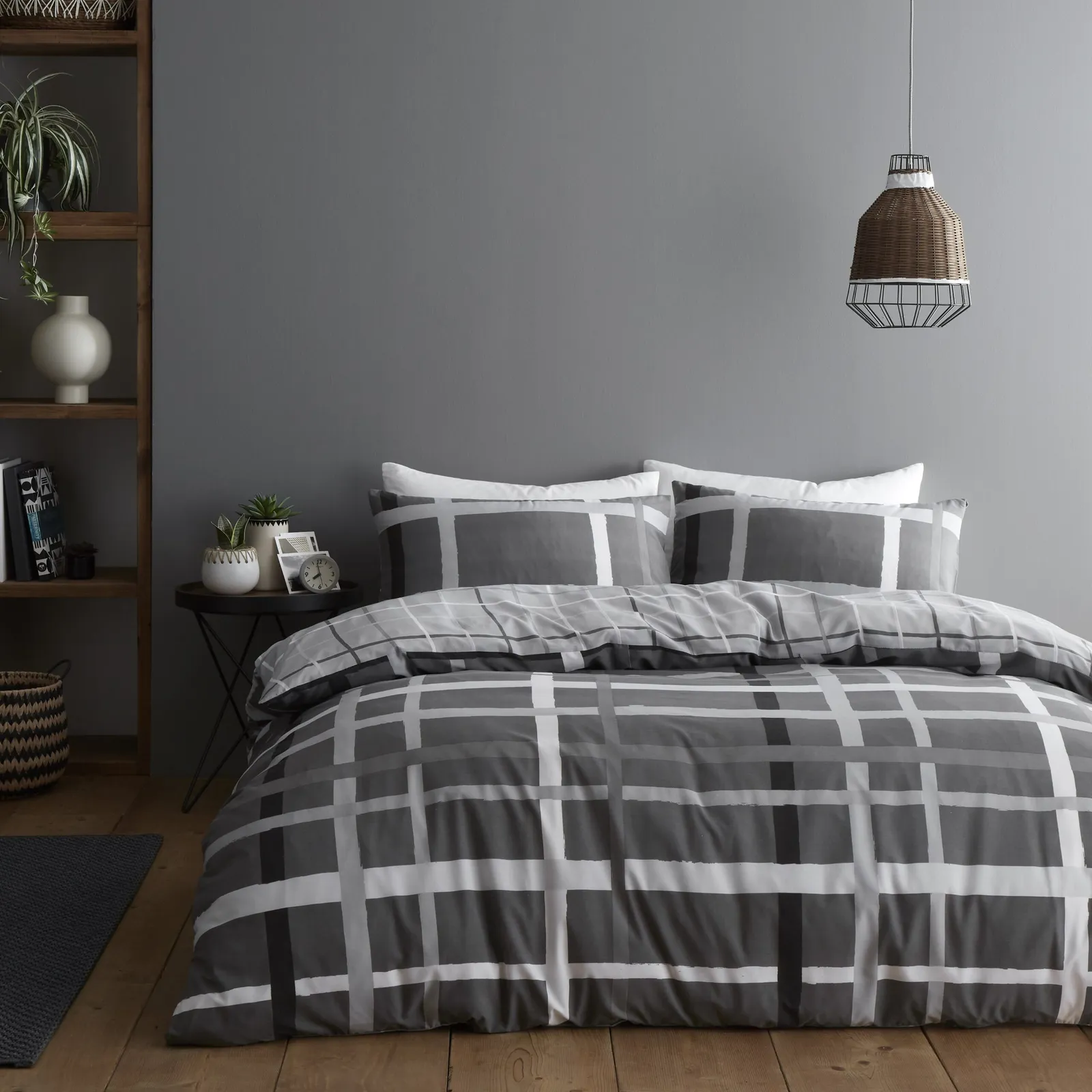 GAVENO CAVAILIA Happy Daze Stripe Printed Duvet Cover in Grey
