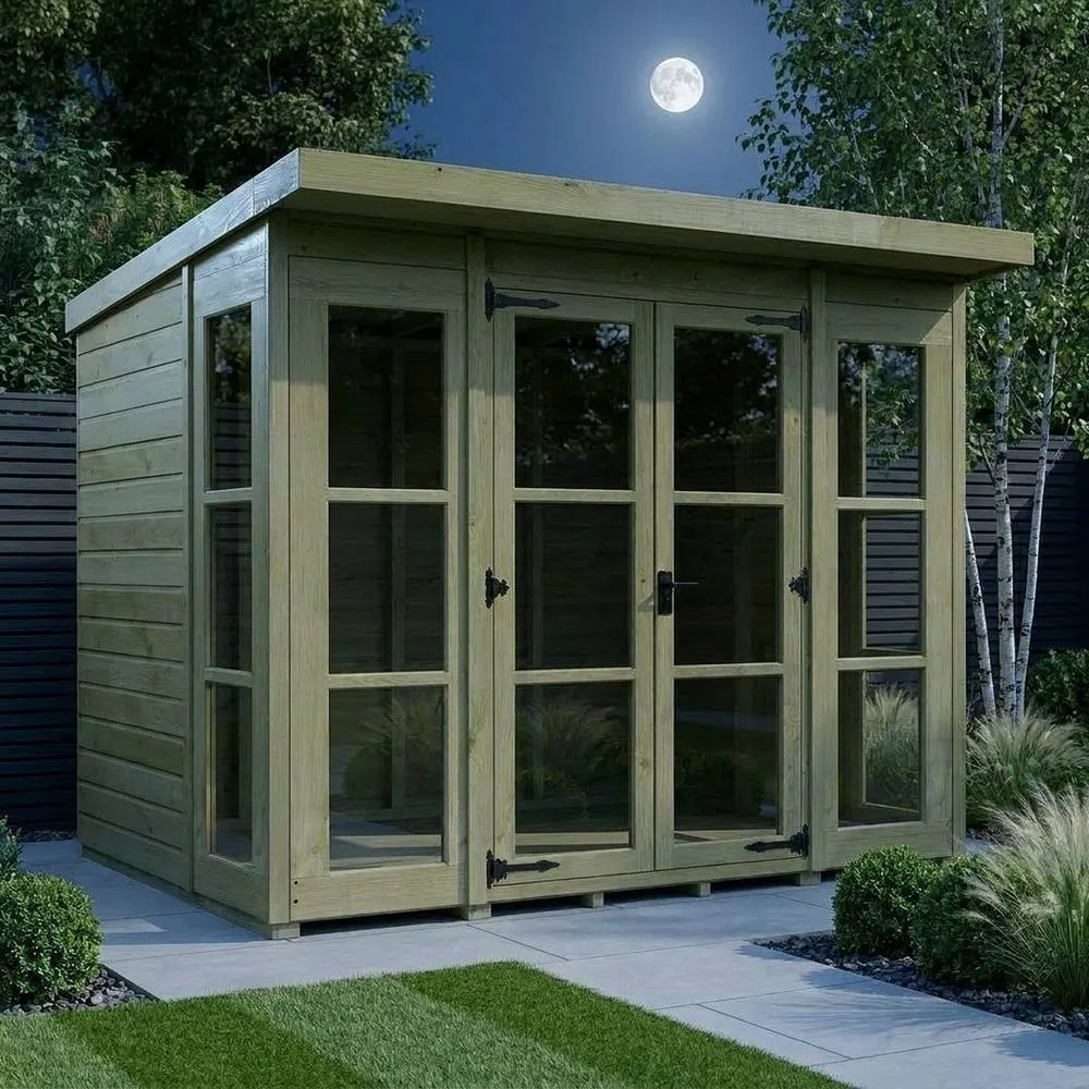 Buttercup Farm 8ft x 6ft Georgian Pent Summer House - Pressure Treated Timber in Brown 3